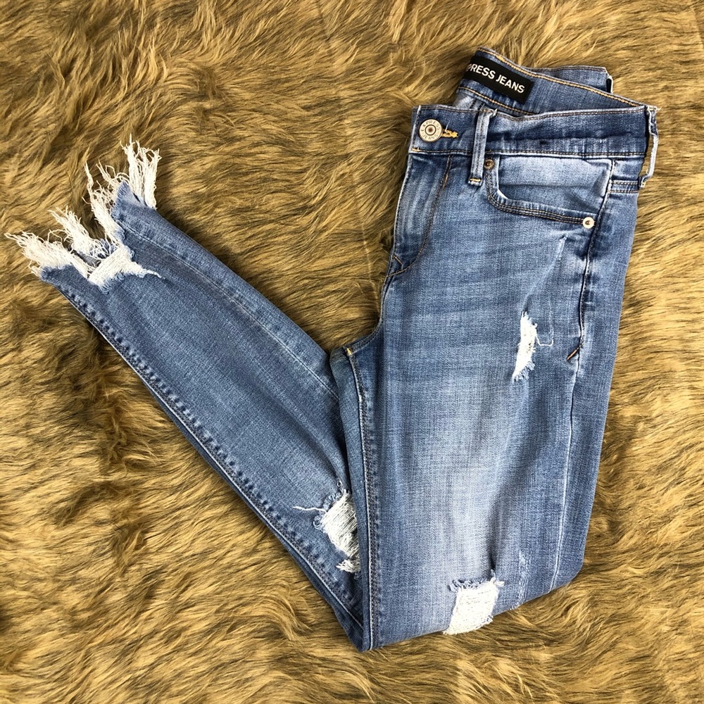 Express Mid Rise Skinny Jeans